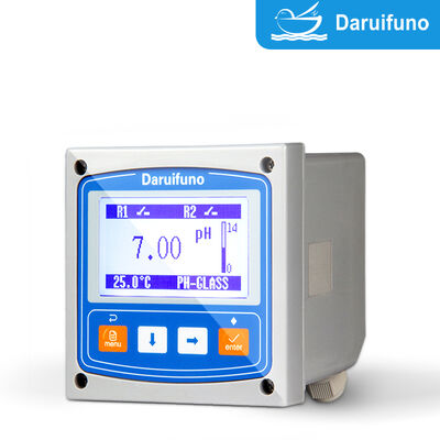 pH ORP Controller พร้อมรีเลย์ SPST สองตัว 3A 250V AC สัญญาณเตือนสูงต่ำ ควบคุมการจ่ายสาร IP66 ติดตั้งบนแผง เครื่องวัด pH ORP
