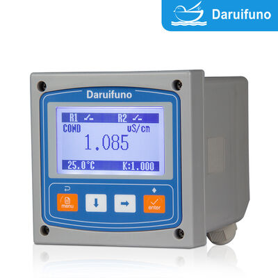 เครื่องวิเคราะห์ค่าการนำไฟฟ้า RS485 Modbus RTU IP66 แบบติดตั้งบนแผงควบคุมพร้อมรีเลย์ SPST สองตัว