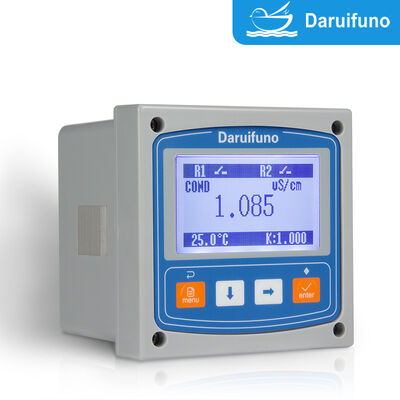 เครื่องวิเคราะห์ค่าการนำไฟฟ้า RS485 Modbus RTU IP66 แบบติดตั้งบนแผงควบคุมพร้อมรีเลย์ SPST สองตัว