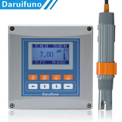 -2 ～ 16PH 1000 Ω รีเลย์ SPST สองตัวออนไลน์ เครื่องวิเคราะห์ค่า PH ORP สำหรับการบำบัดน้ำเพาะเลี้ยงสัตว์น้ำ